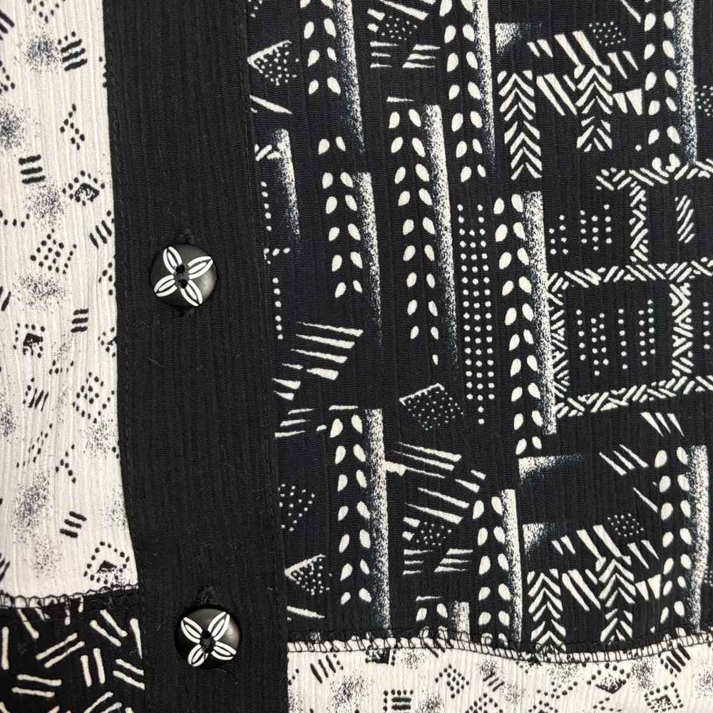 B&W funky patchwork button down, 10P - Picture 6 of 12